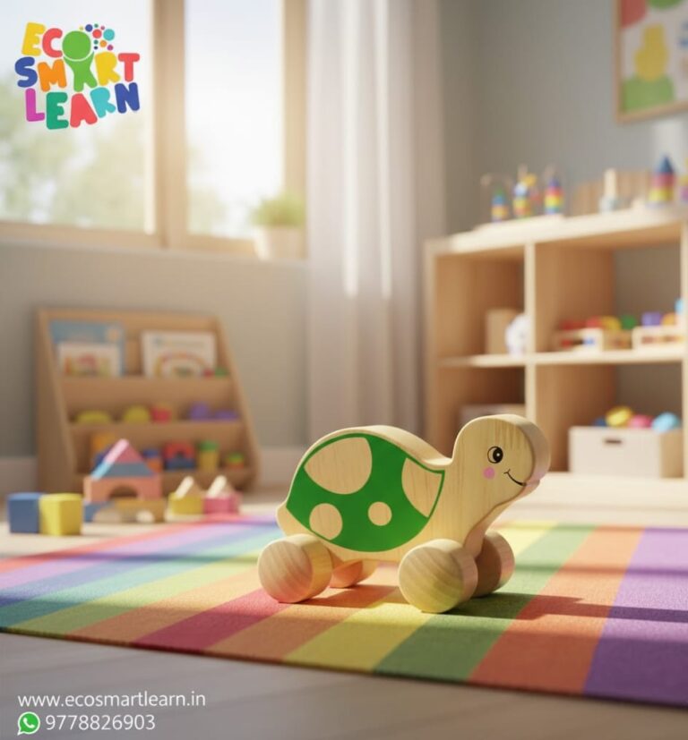Wooden Wheel Toy Tortoise