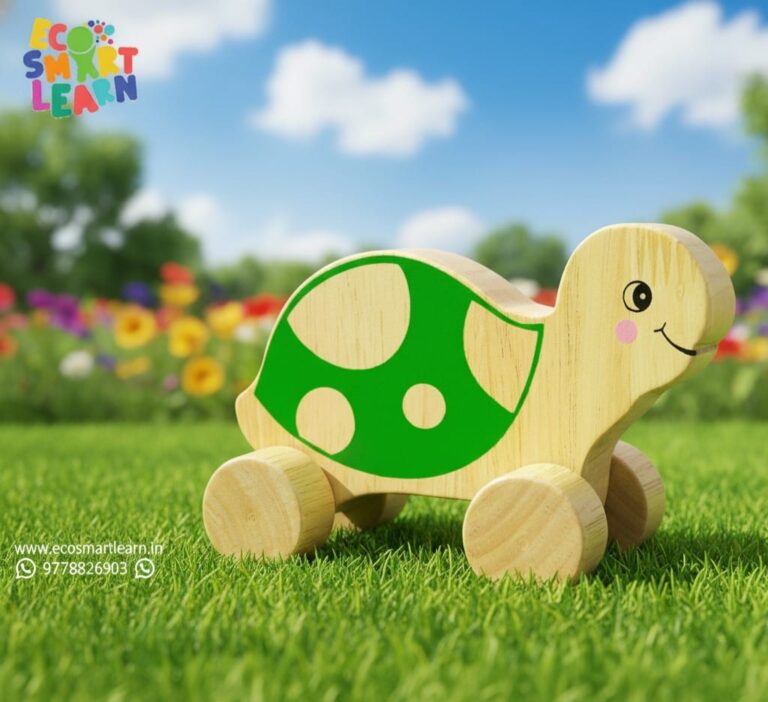 Wooden Wheel Toy Tortoise